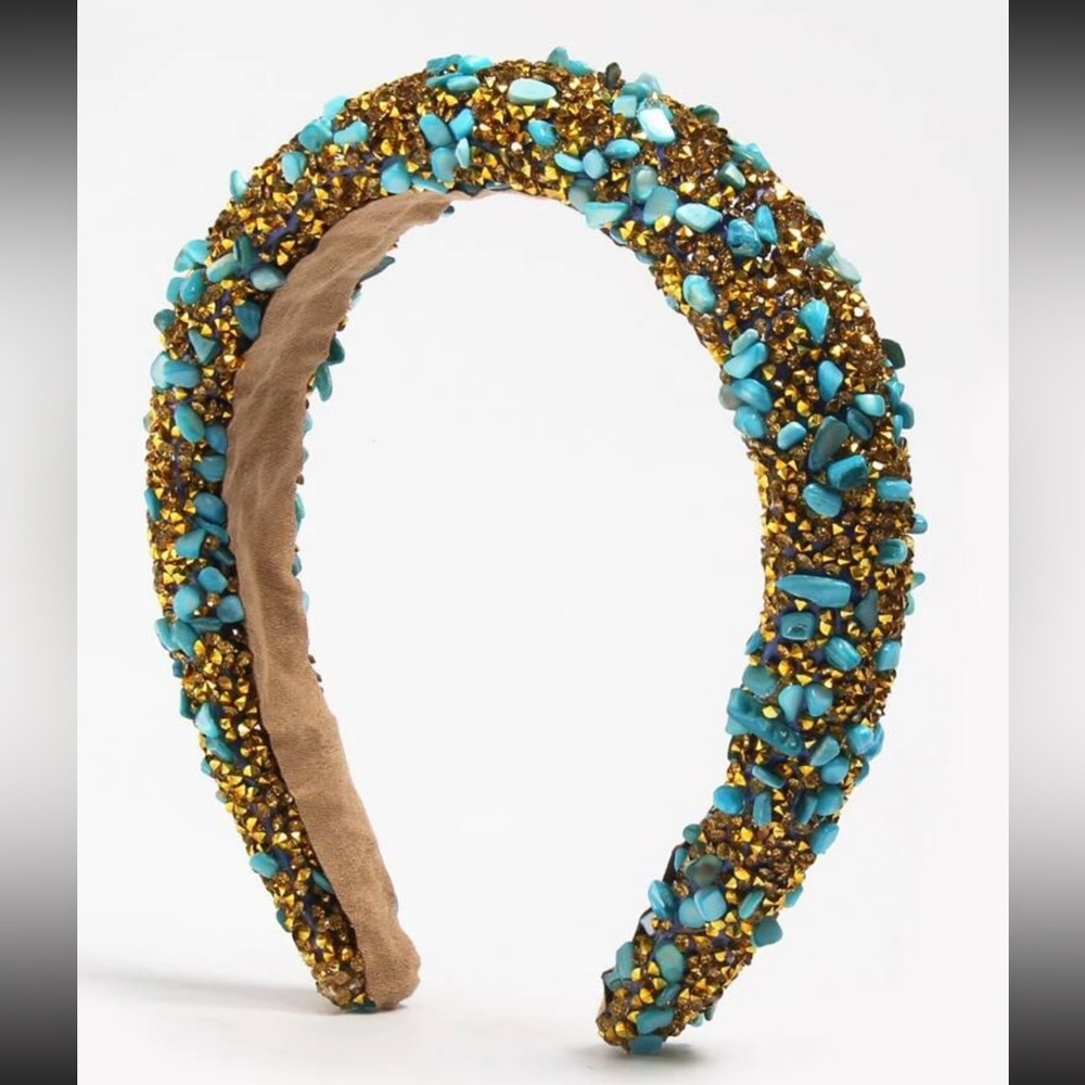 Beautiful gold and blue crystals headband